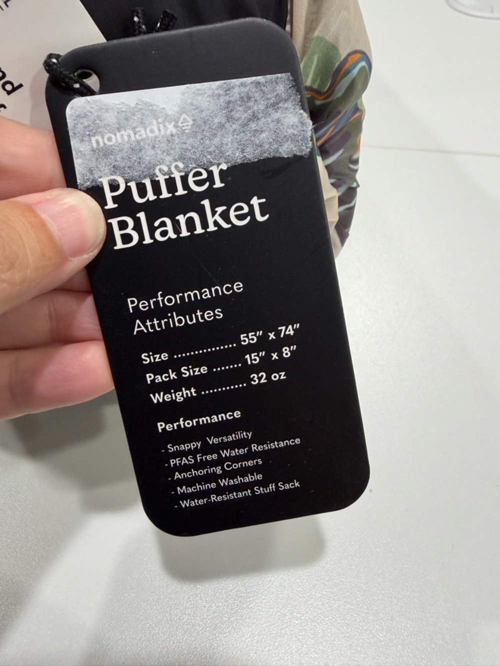 Nomadix Puffer Packable Throw Blanket 55x74” Stuff Sack Green Pattern NWT - Picture 5 of 7